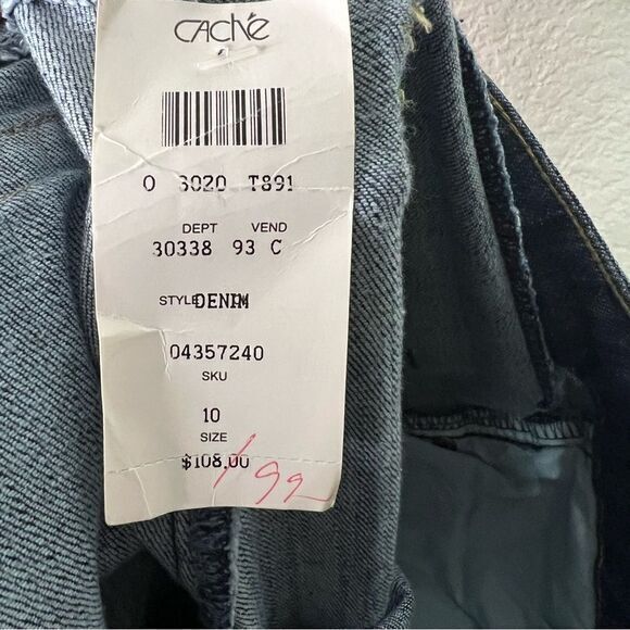 Cache Womens Flared Jeans Mid Rise Medium Wash Denim Stretch Pocket Blue Size 10 - Picture 6 of 9